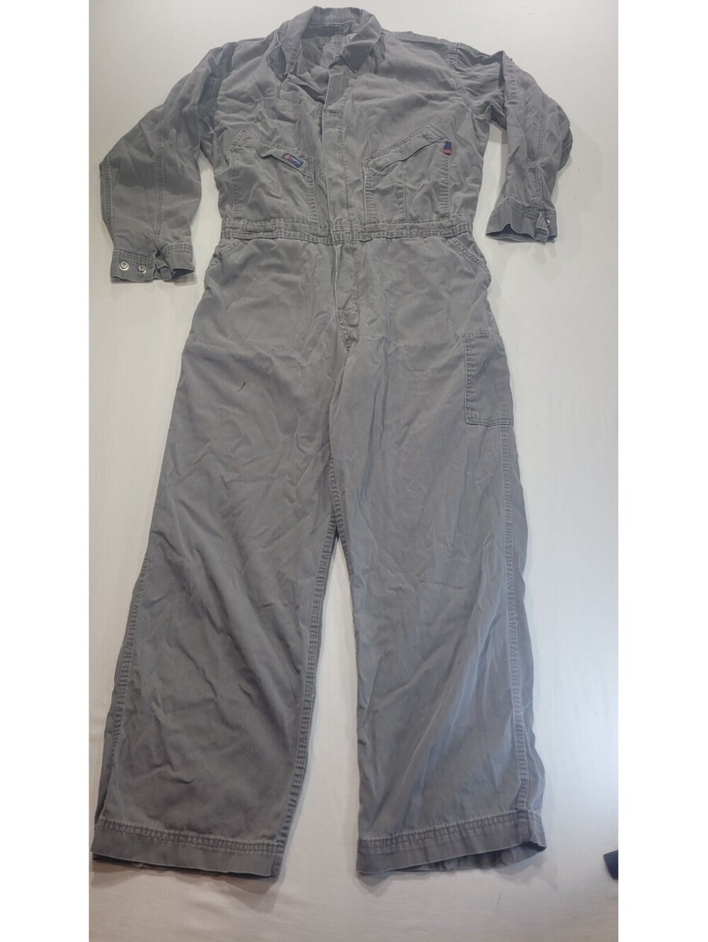Lapco FR Gray Flame Resistant Work Coveralls Large 100% Cotton Protective Twill
